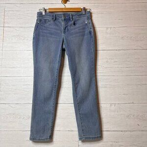 J Jill Jeans Womens Size 4P Denim Authentic Fit Slim Ankle Light Wash Modern